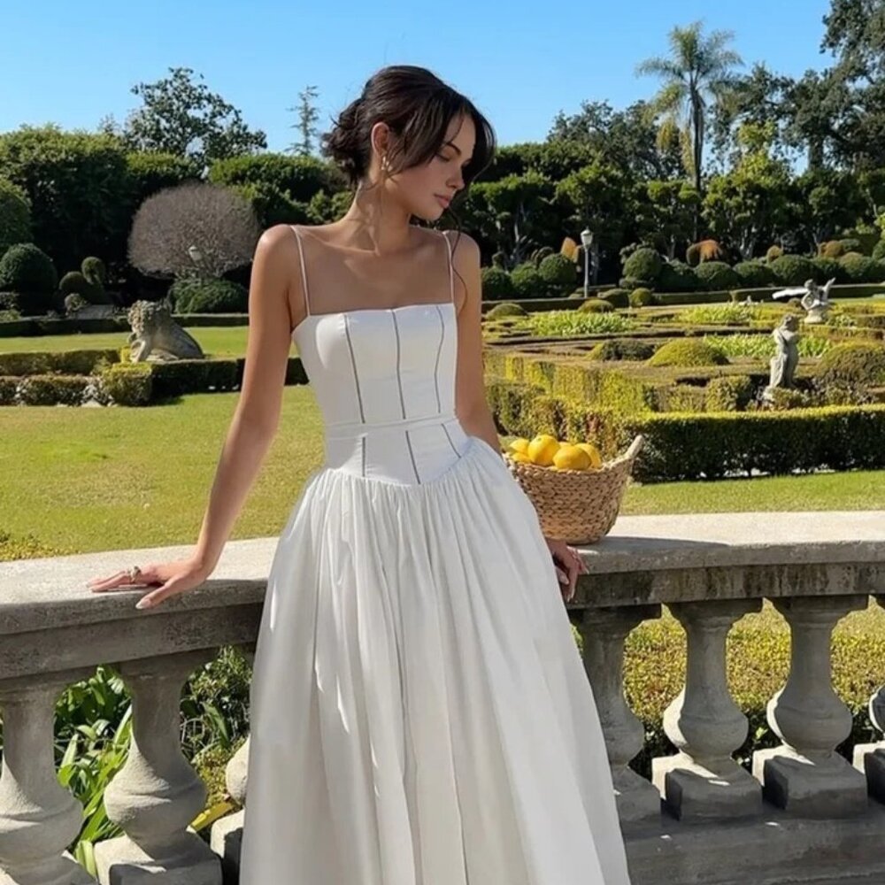 Commense Serendipity Frenchy Flowy Long Dress White Size Small